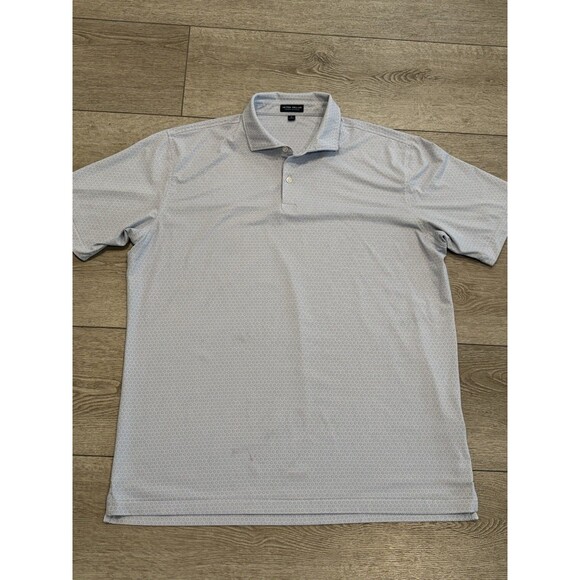 Peter Millar Crown Crafted Golf Polo Shirt Mens XL Geometric All Over Print - Picture 1 of 7